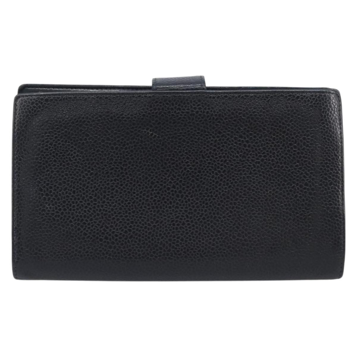 Chanel Timeless Cc French Leather Black Calfskin Wallets Accessory (Pre-Owned)