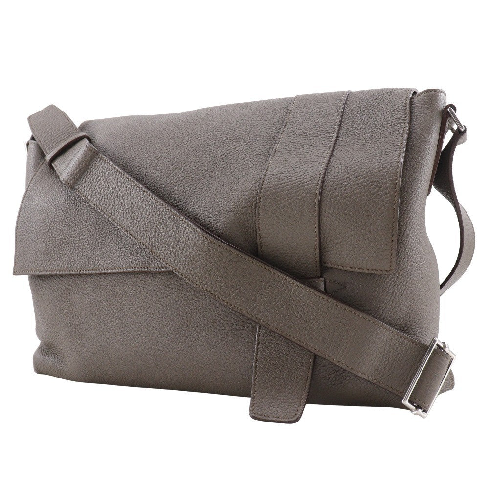 Hermes Alfred Messenger Clemence Gray Leather Shoulder Bag Bag (Pre-Owned)