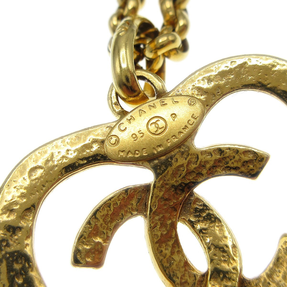 Chanel Cc Heart Pendant Metal Gold Gold_Plated Necklace Jewelry (Pre-Owned)