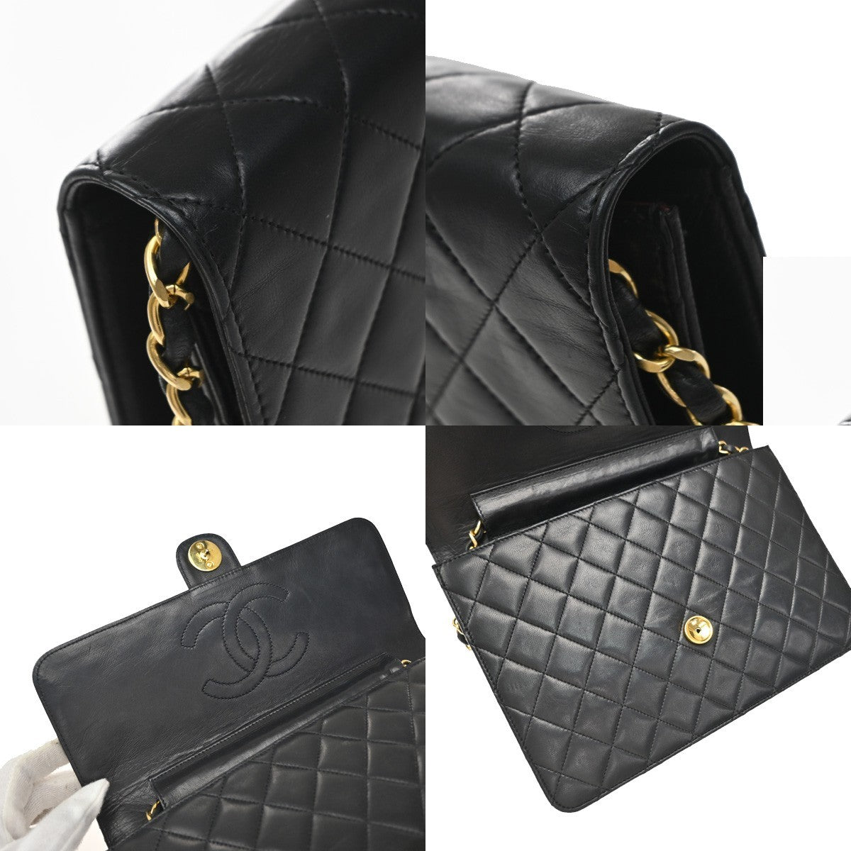 Chanel Vintage Clutch With Chain Quilted Leather Black Leather Clutche & Pouche Bag (Pre-Owned)