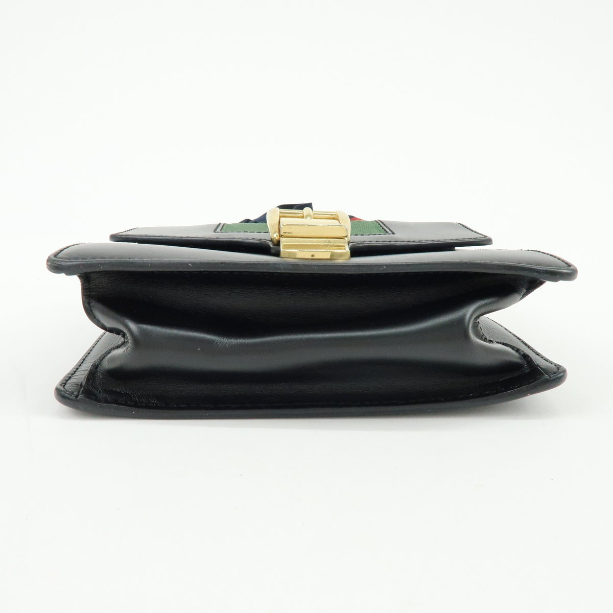 Gucci Sylvie Chain Leather Black Leather Shoulder Bag Bag (Pre-Owned)