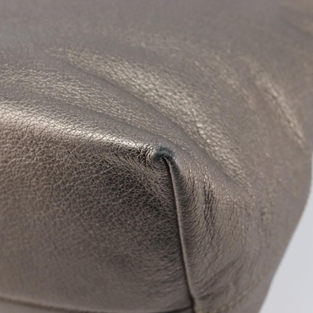 Salvatore Ferragamo Vala Tote Leather Silver Leather Tote Bag Bag (Pre-Owned)