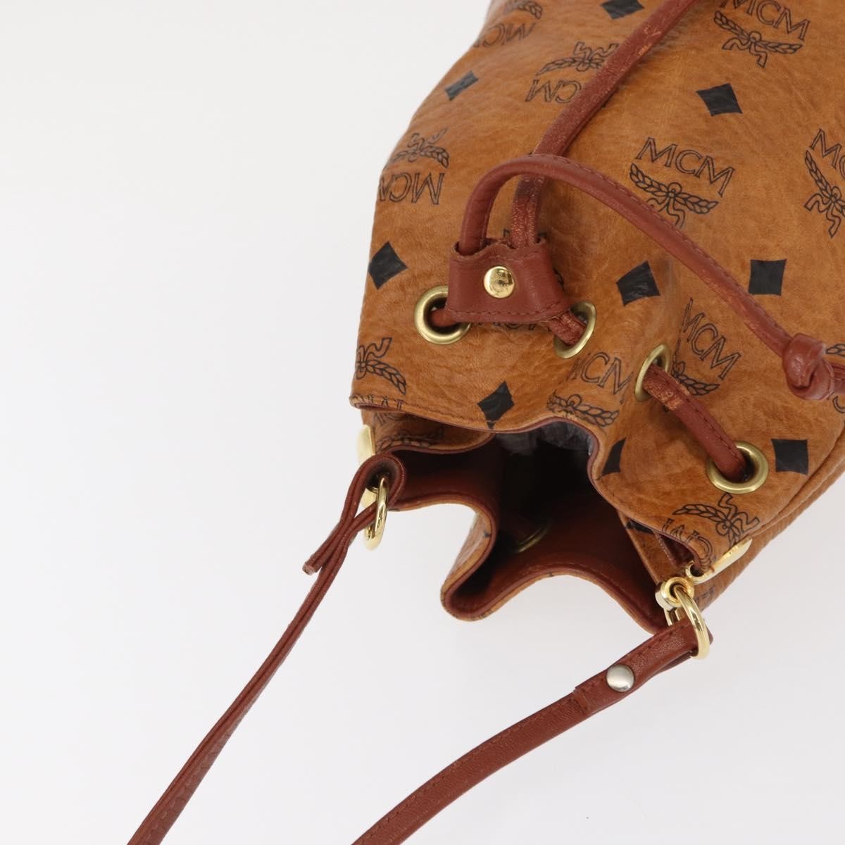 MCM Visetos Canvas And Leather Brown Canvas Shoulder Bag Bag (Pre-Owned)
