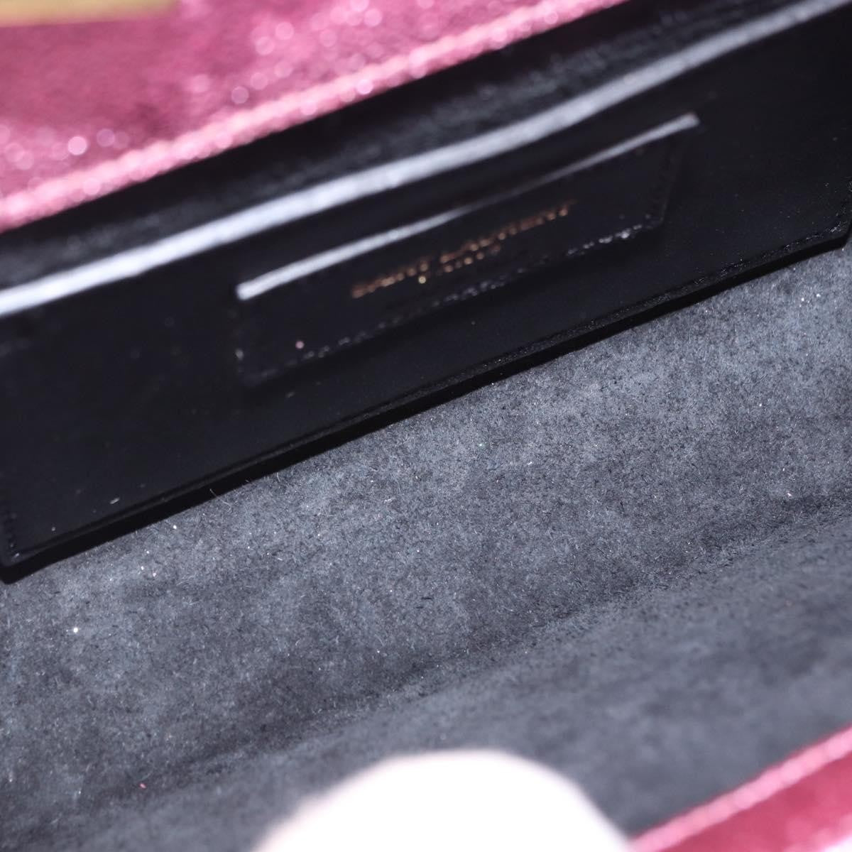 Saint Laurent Classic Monogram Metallic Leather Pink Leather Crossbody Bag Bag (Pre-Owned)