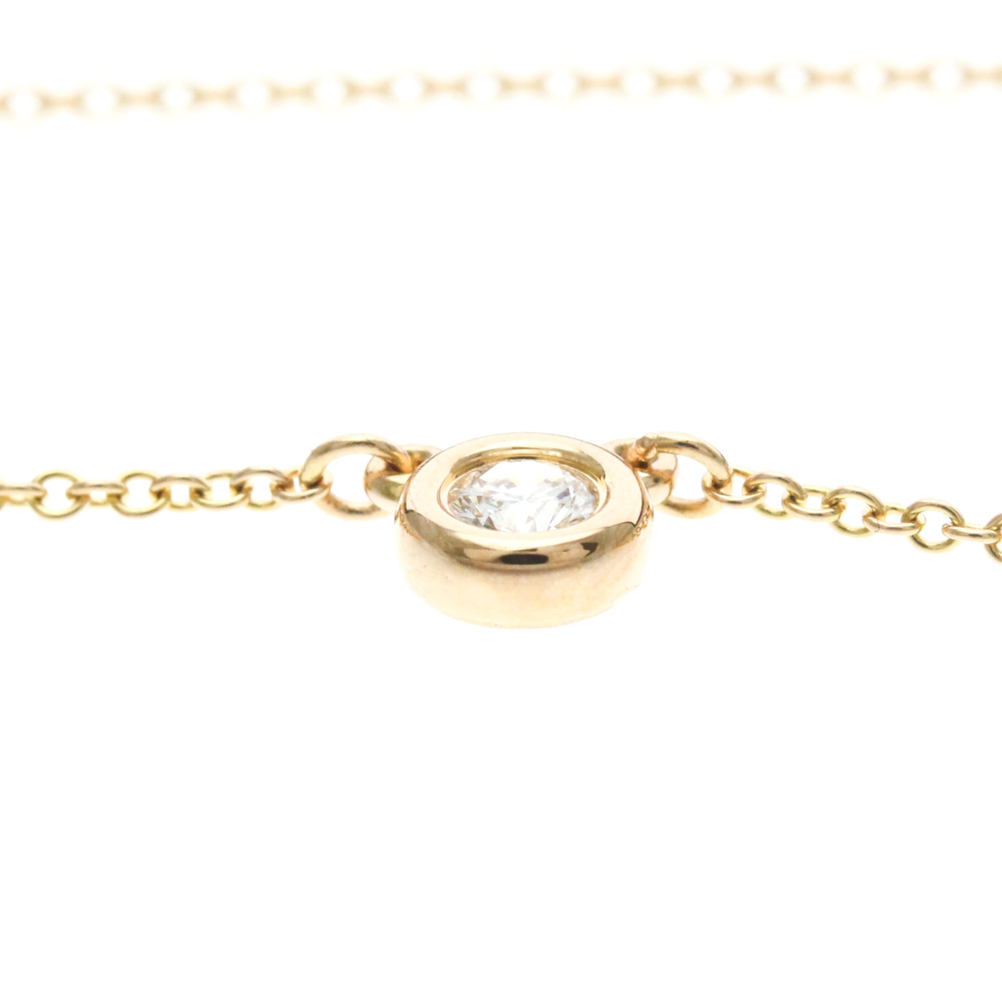 Tiffany & Co. Elsa Peretti Diamonds By The Yard 18K Rose Gold With Diamond Gold Pink_Gold Necklace Jewelry (Pre-Owned)
