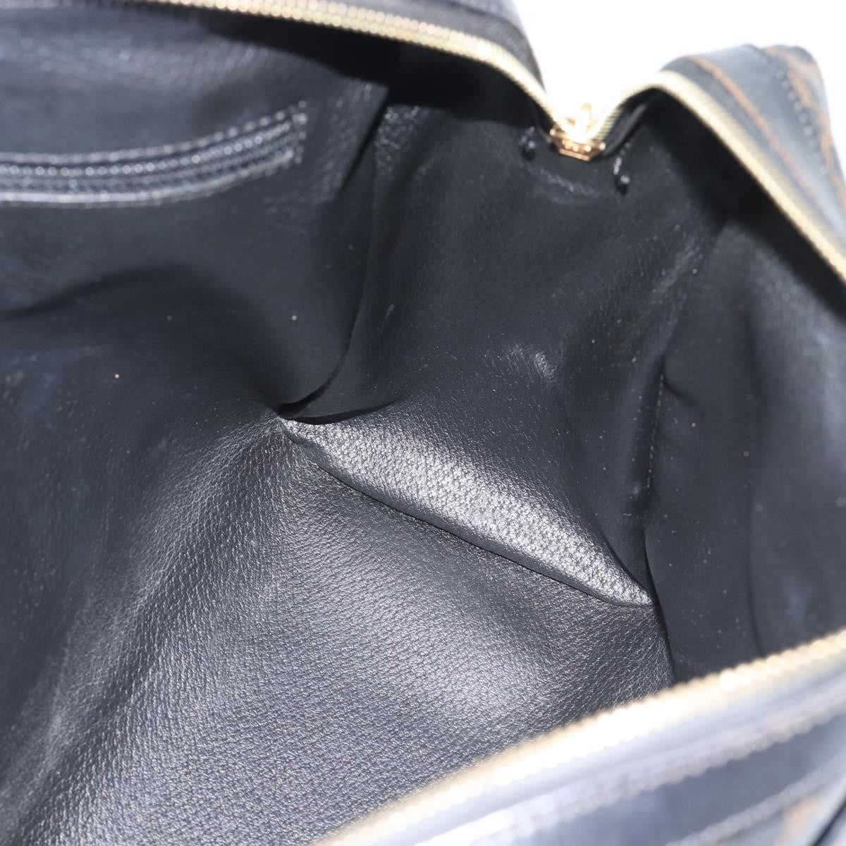 Celine Vintage Boston Macadam Coated Canvas Black Canvas Handbag (Pre-Owned)