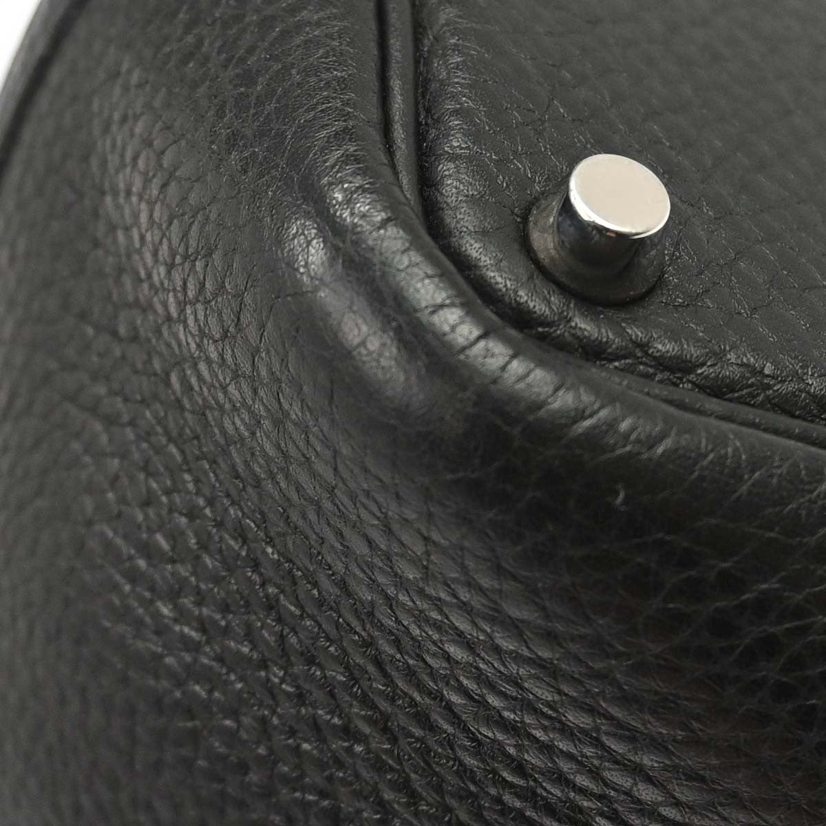 Hermes Picotin Lock Clemence Black Leather Handbag (Pre-Owned)