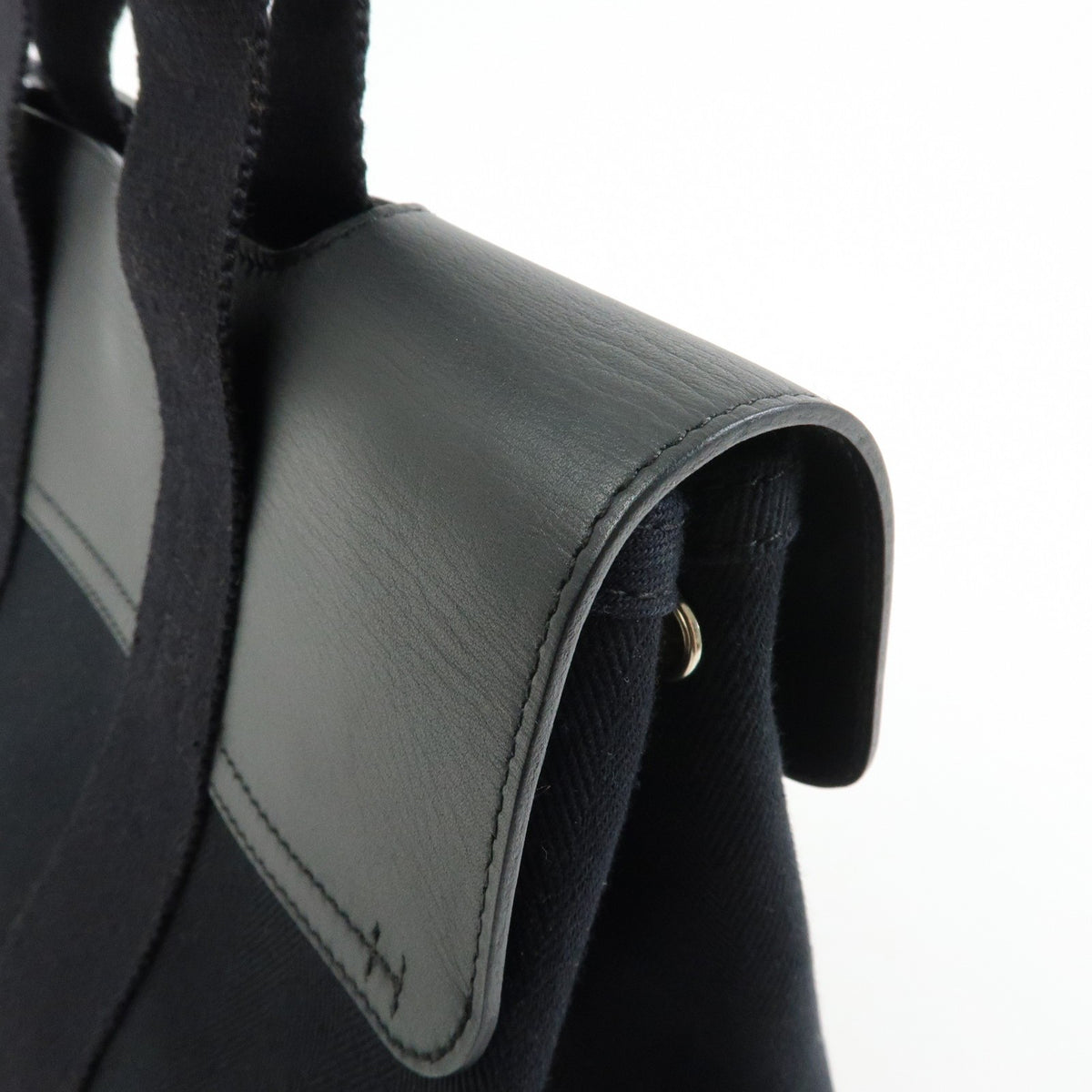 Hermes Valparaiso Toile And Leather Black Canvas Handbag (Pre-Owned)
