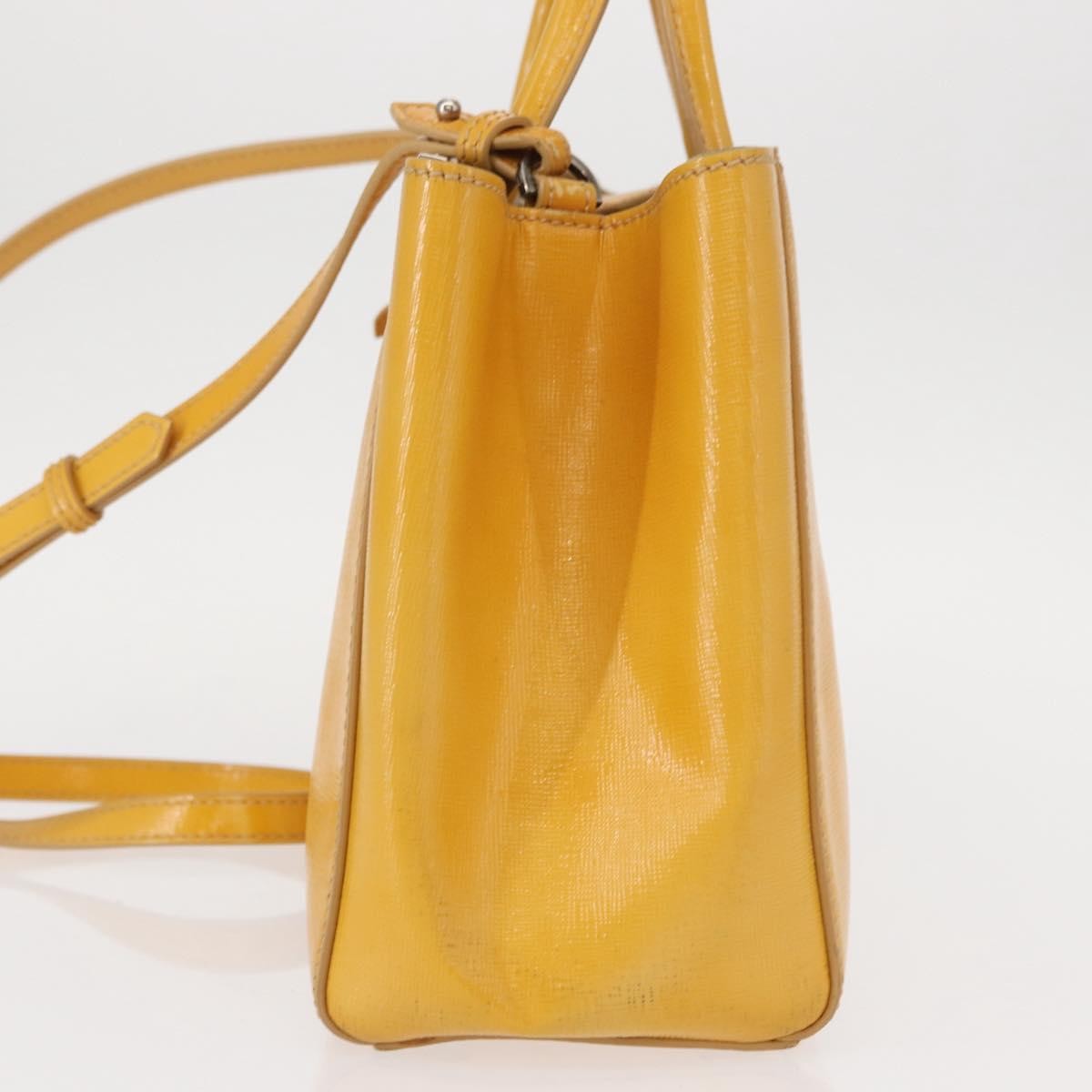 Fendi 2Jours Leather Yellow Leather Handbag (Pre-Owned)