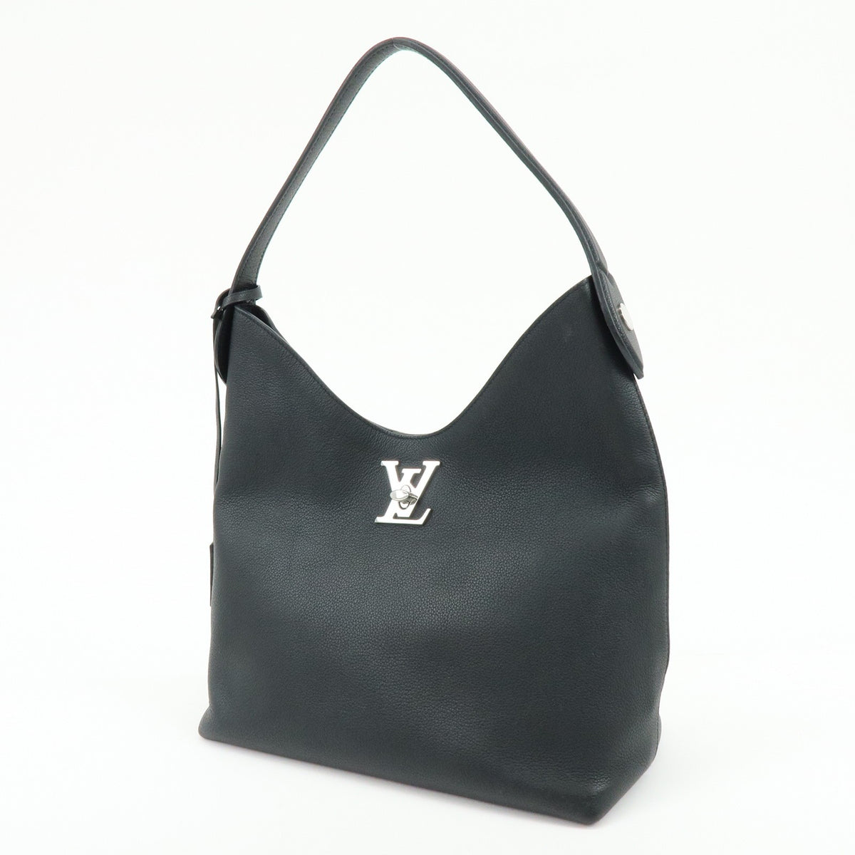 Louis Vuitton Lockme Hobo Leather Black Leather Shoulder Bag Bag (Pre-Owned)