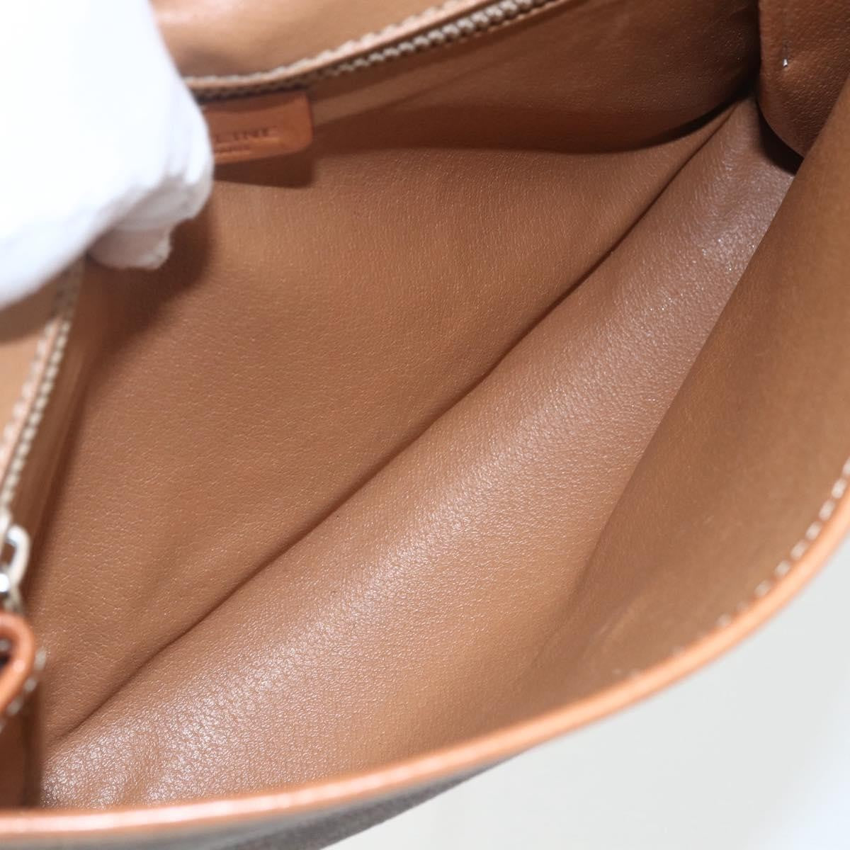 Celine Vintage Macadam Canvas And Leather Brown Canvas Shoulder Bag Bag (Pre-Owned)