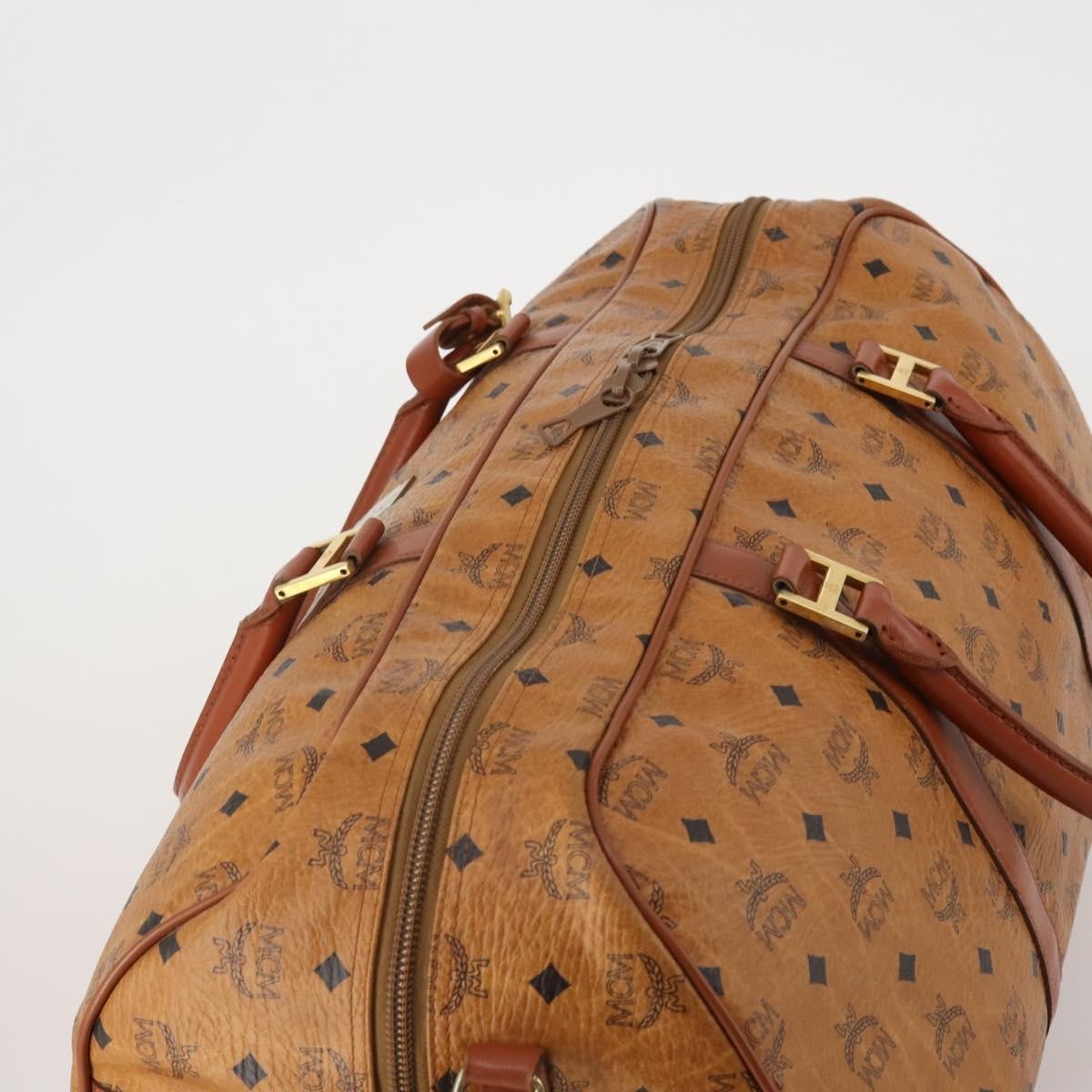 MCM Vicetos Leather Brown Leather Travel Bag Bag (Pre-Owned)