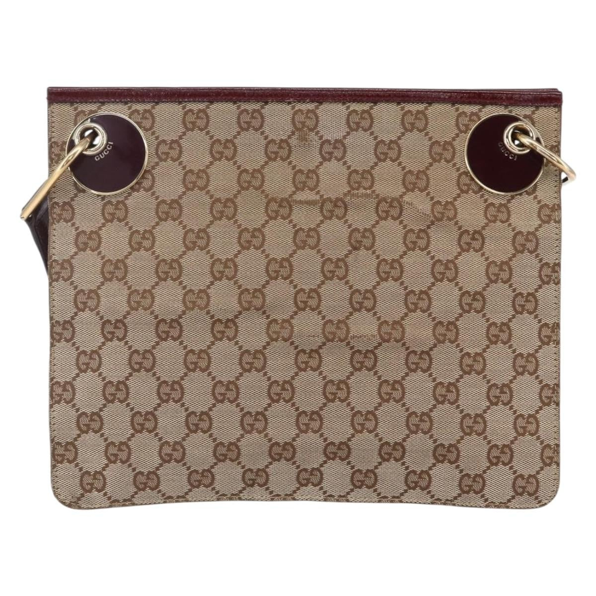 Gucci Eclipse Messenger Gg Canvas Beige Canvas Shoulder Bag Bag (Pre-Owned)