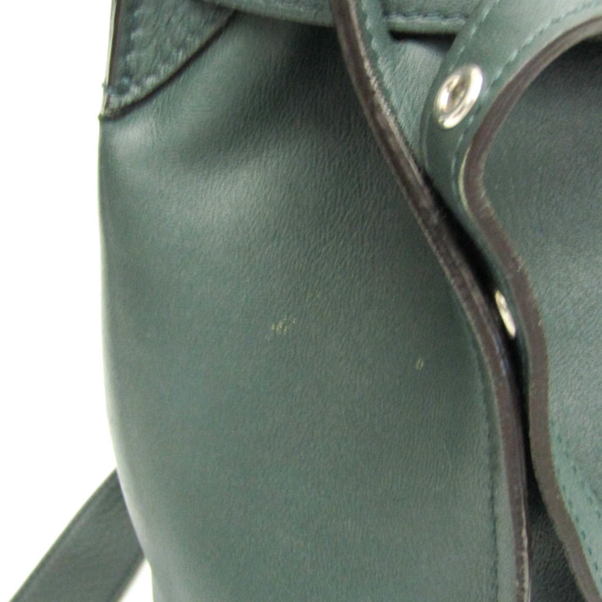 Celine Long Strap Big Bag Bucket Leather Khaki Leather Shoulder Bag Bag (Pre-Owned)