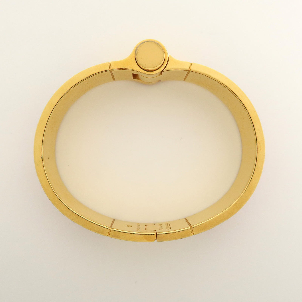 Hermes Charniere Uni Hinged Metal And Enamel Gold Metal Bracelet Jewelry (Pre-Owned)