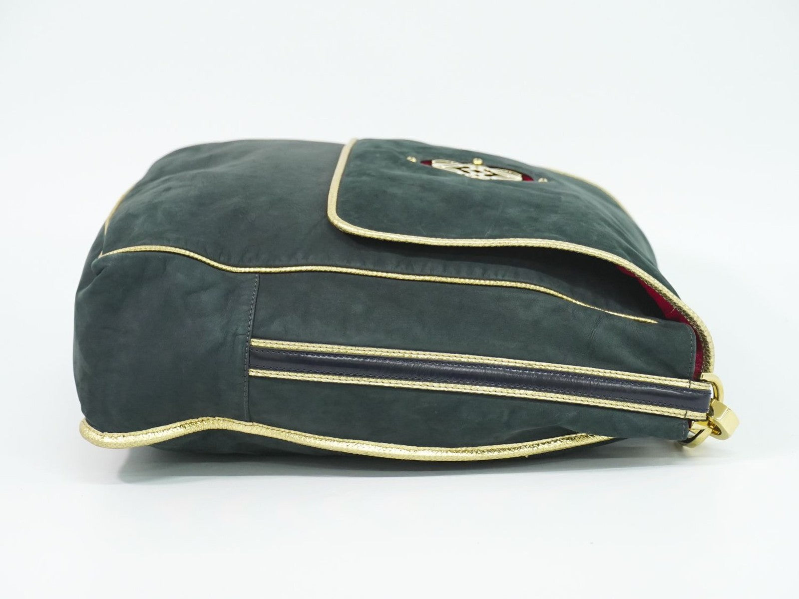Loewe Anagram Suede Black Suede Shoulder Bag Bag (Pre-Owned)