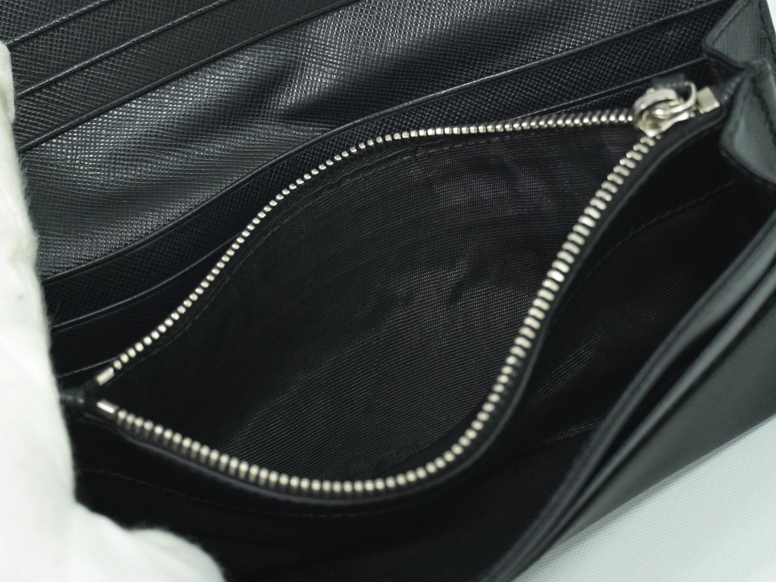 Prada Continental Tessuto Black Nylon Wallets Accessory (Pre-Owned)