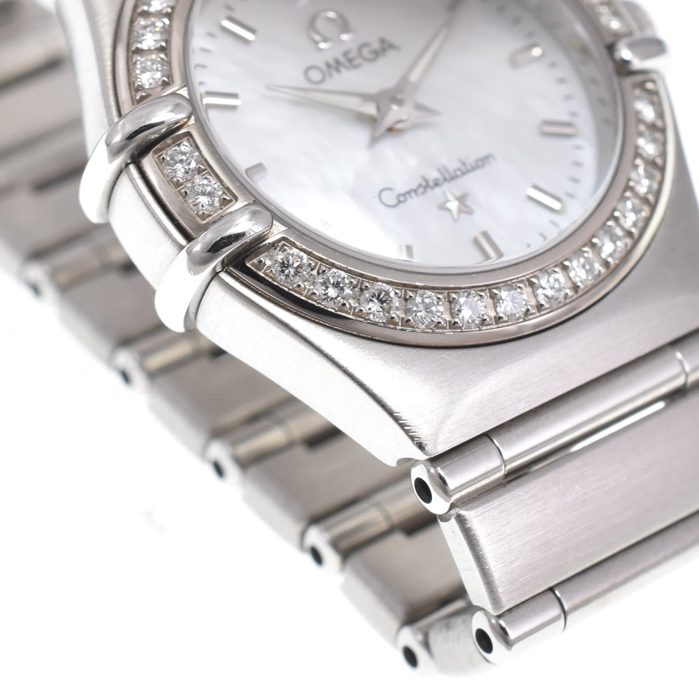 Omega Constellation Quartz Stainless Steel With Diamond Bezel And Markers Watch (Pre-Owned)