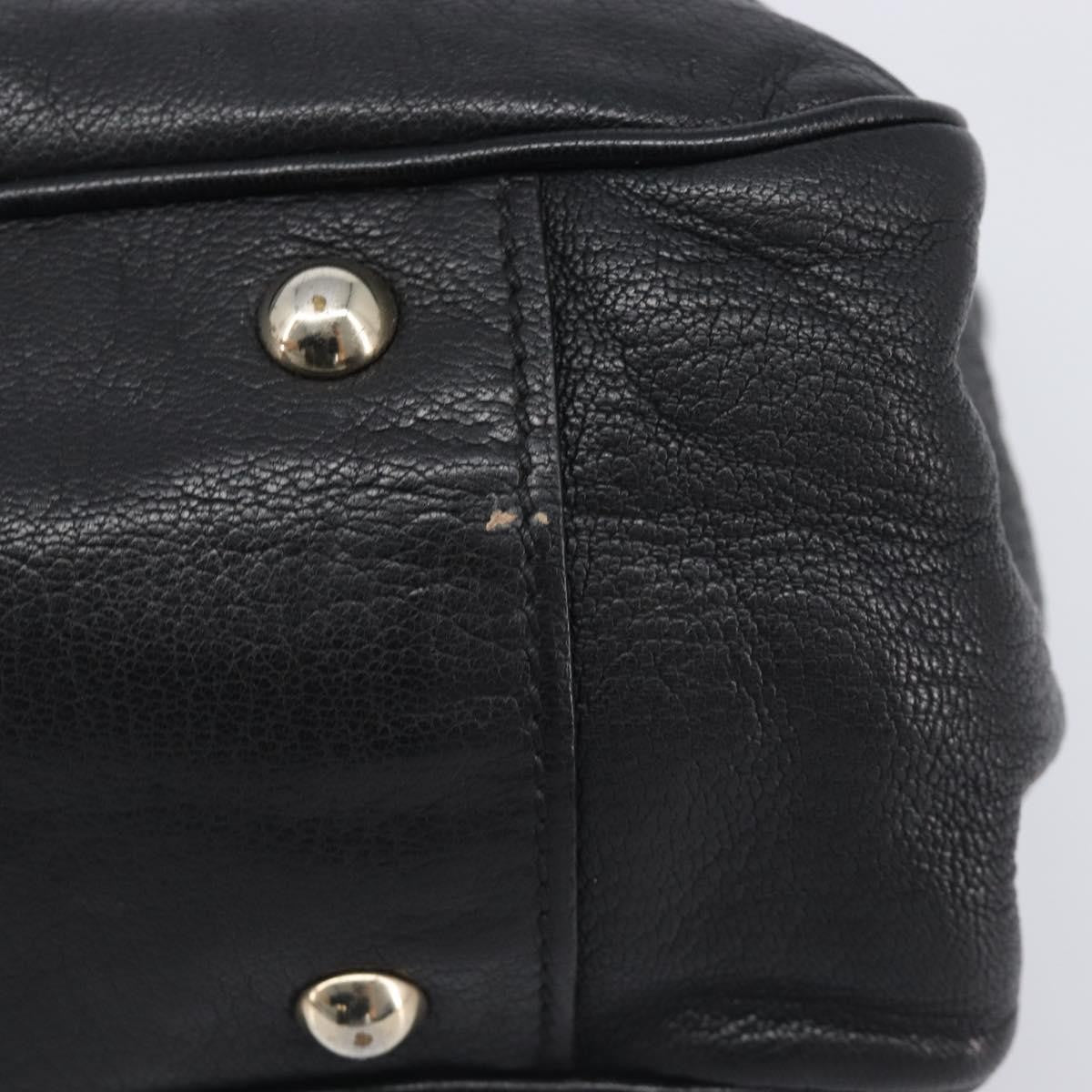 Gucci Princy Leather Black Leather Tote Bag Bag (Pre-Owned)