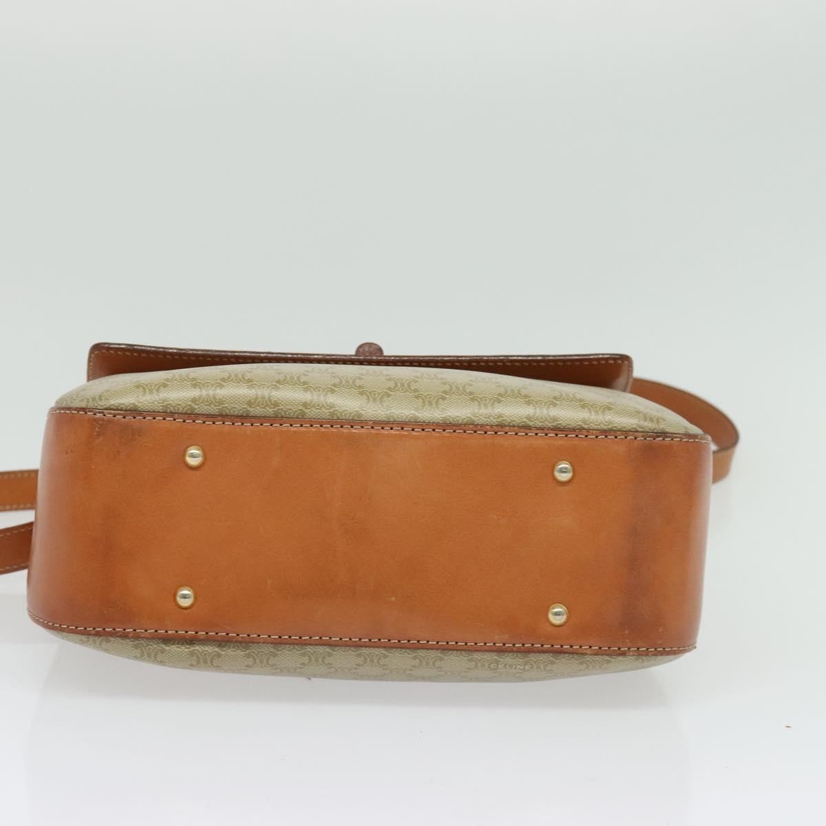 Celine Vintage Convertible Top Handle Macadam Coated Canvas Beige Canvas Handbag (Pre-Owned)