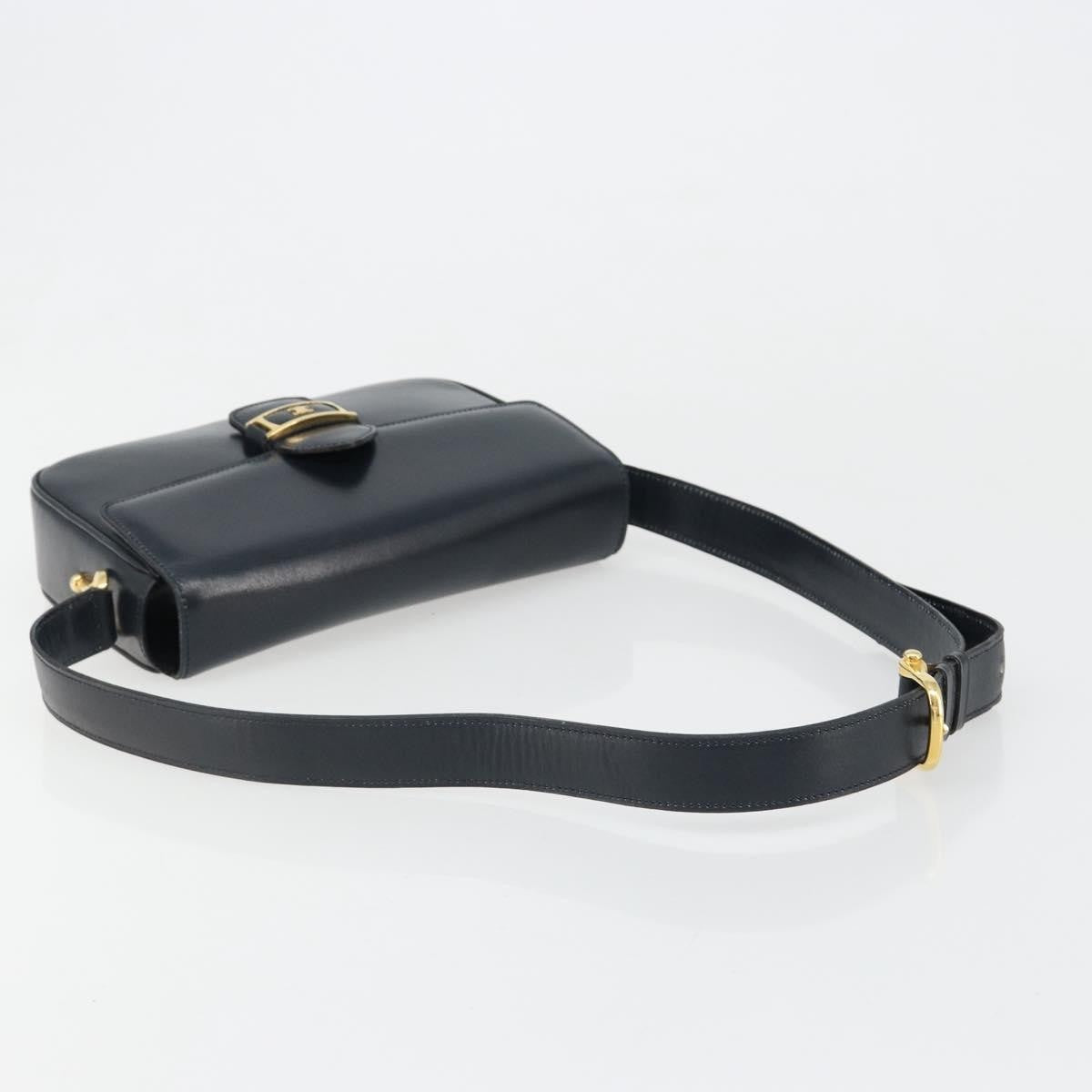 Celine Shoulder Leather Navy Leather Shoulder Bag Bag (Pre-Owned)