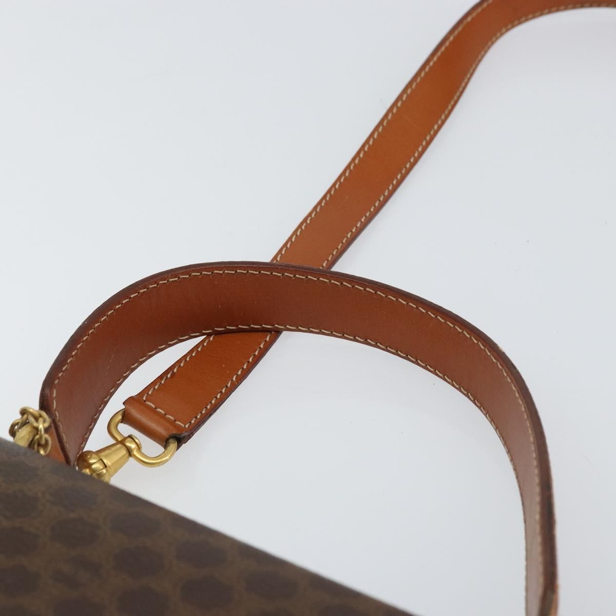 Celine Vintage Macadam Canvas Brown Canvas Handbag (Pre-Owned)