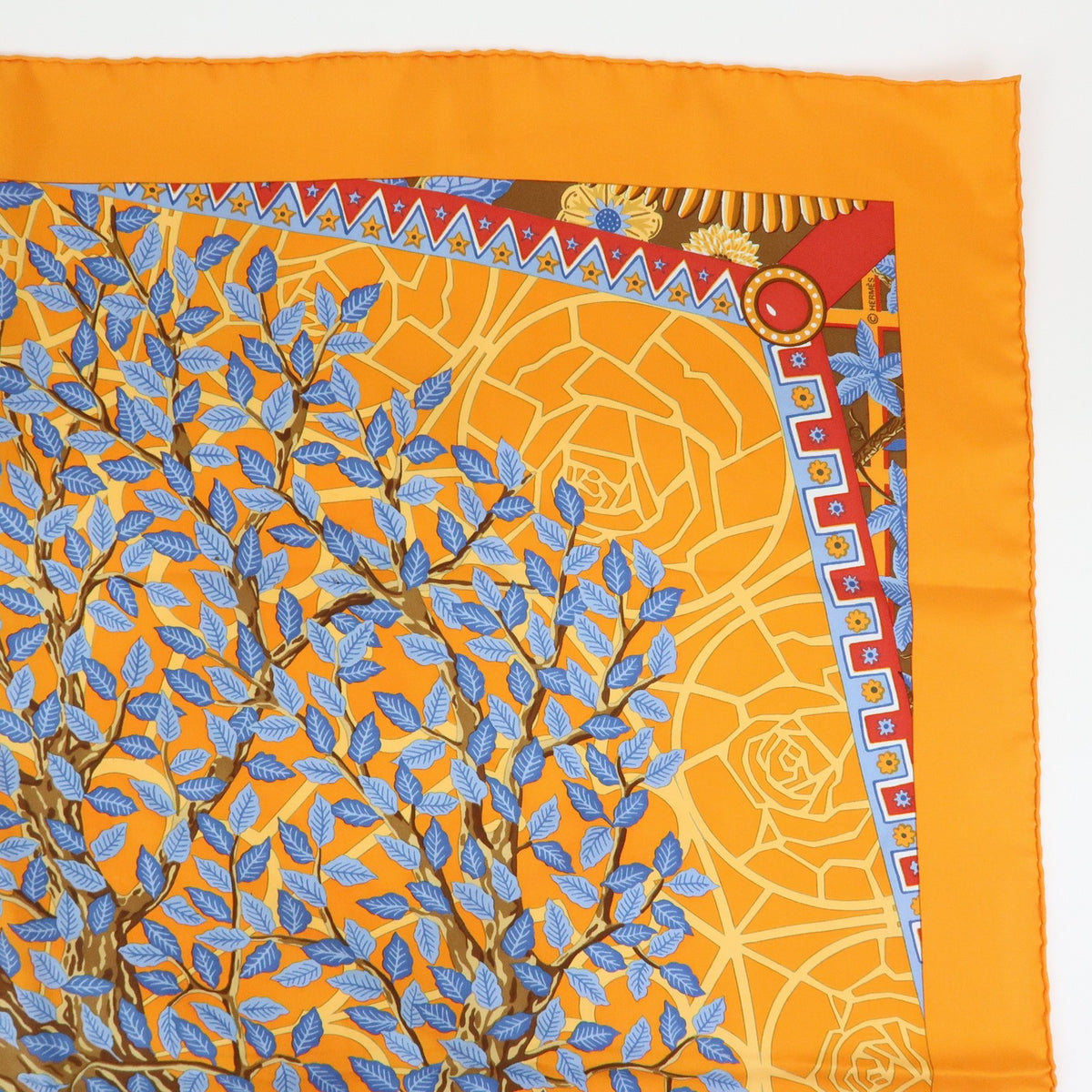 Hermes Carré 90 Silk Multicolor Orange Silk Scarve & Shawl Accessory (Pre-Owned)