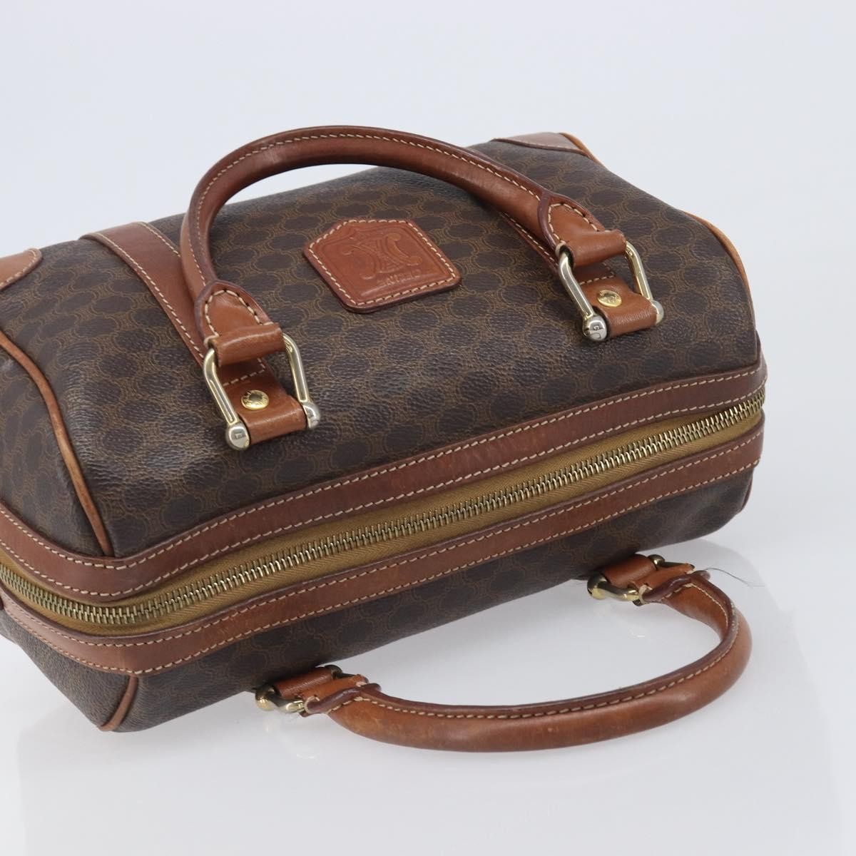 Celine Boston Triomphe Coated Canvas Brown Pvc Handbag (Pre-Owned)