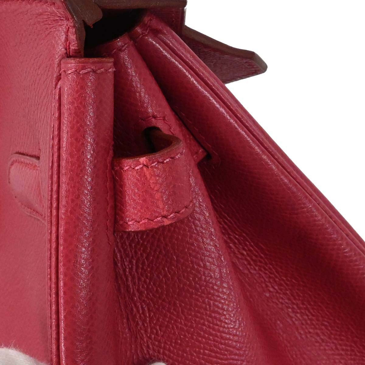 Hermes Birkin Red Courchevel With Gold Hardware Red Leather Handbag (Pre-Owned)