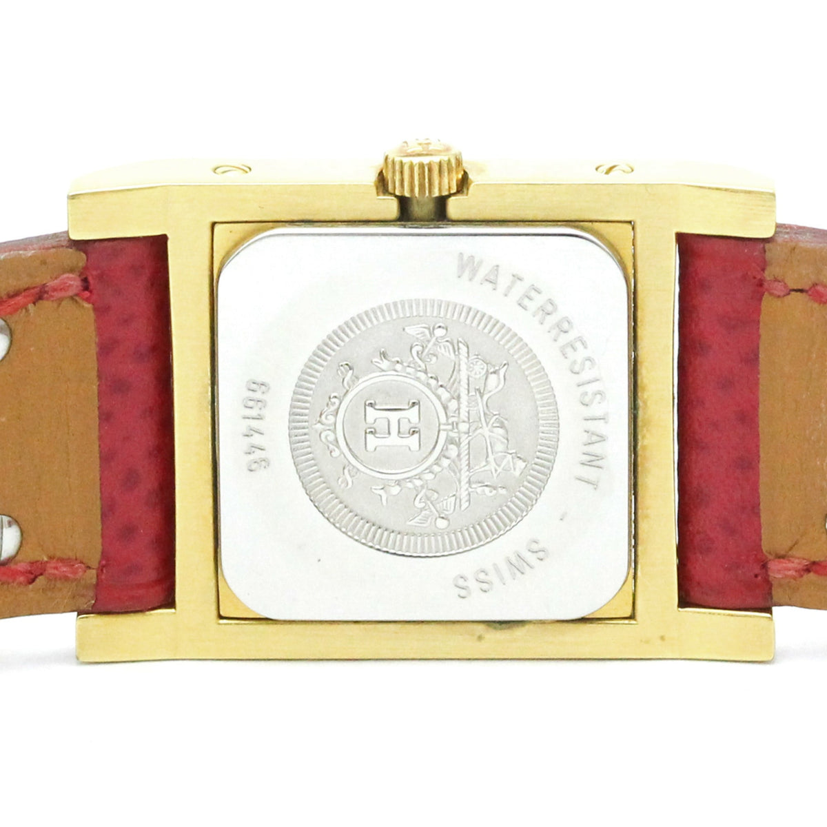 Hermes Medor Quartz Plated Metal And Leather Watch (Pre-Owned)