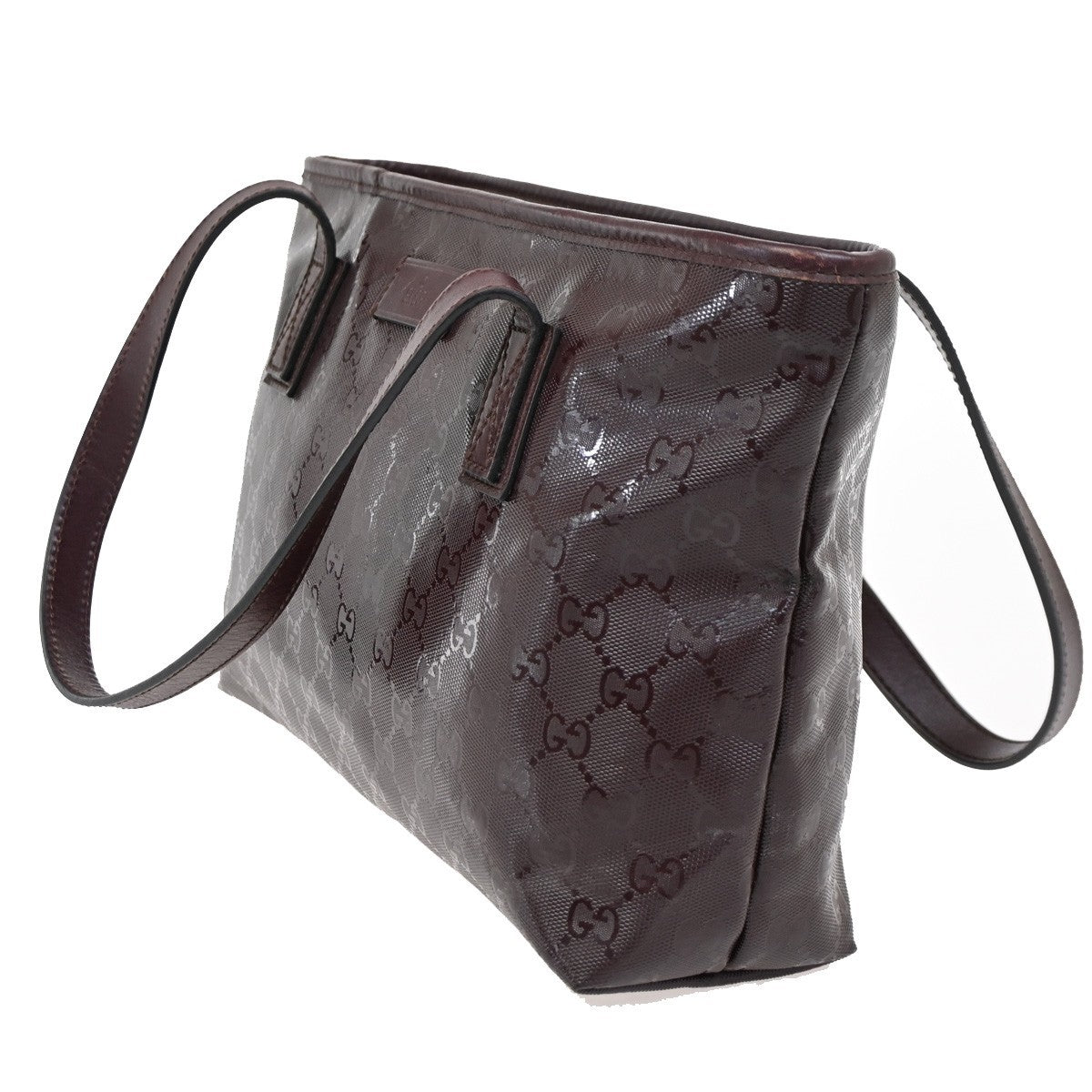 Gucci Plus Tote Gg Imprime Burgundy Pvc Shoulder Bag Bag (Pre-Owned)