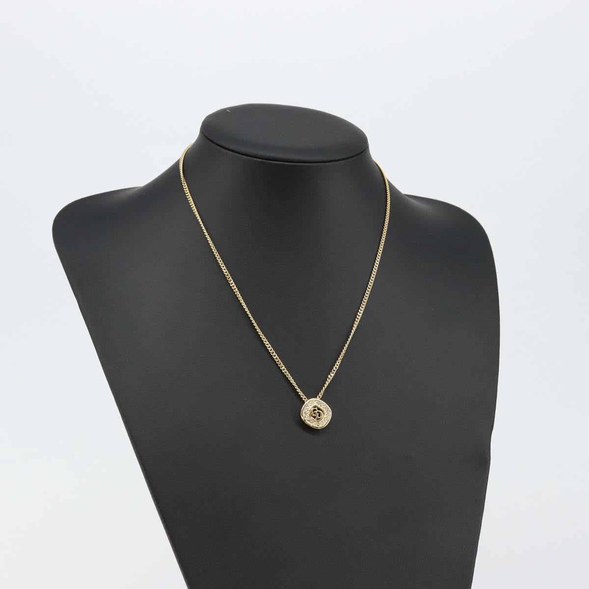 Christian Dior Cd Pendant Metal And Crystals Gold Metal Jewelry (Pre-Owned)