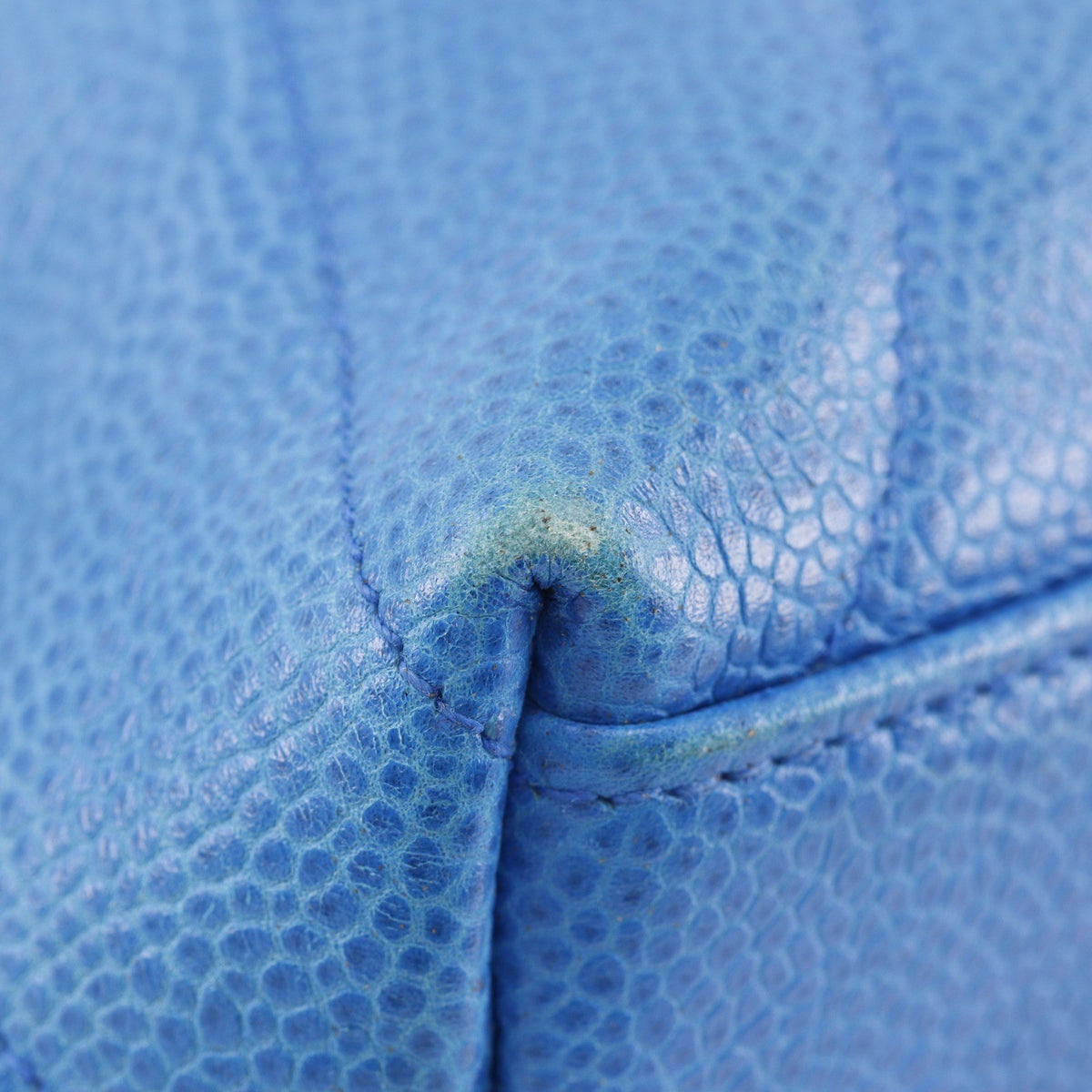 Chanel Coco Chevron Stitched Calfskin Blue Leather Backpack Bag (Pre-Owned)