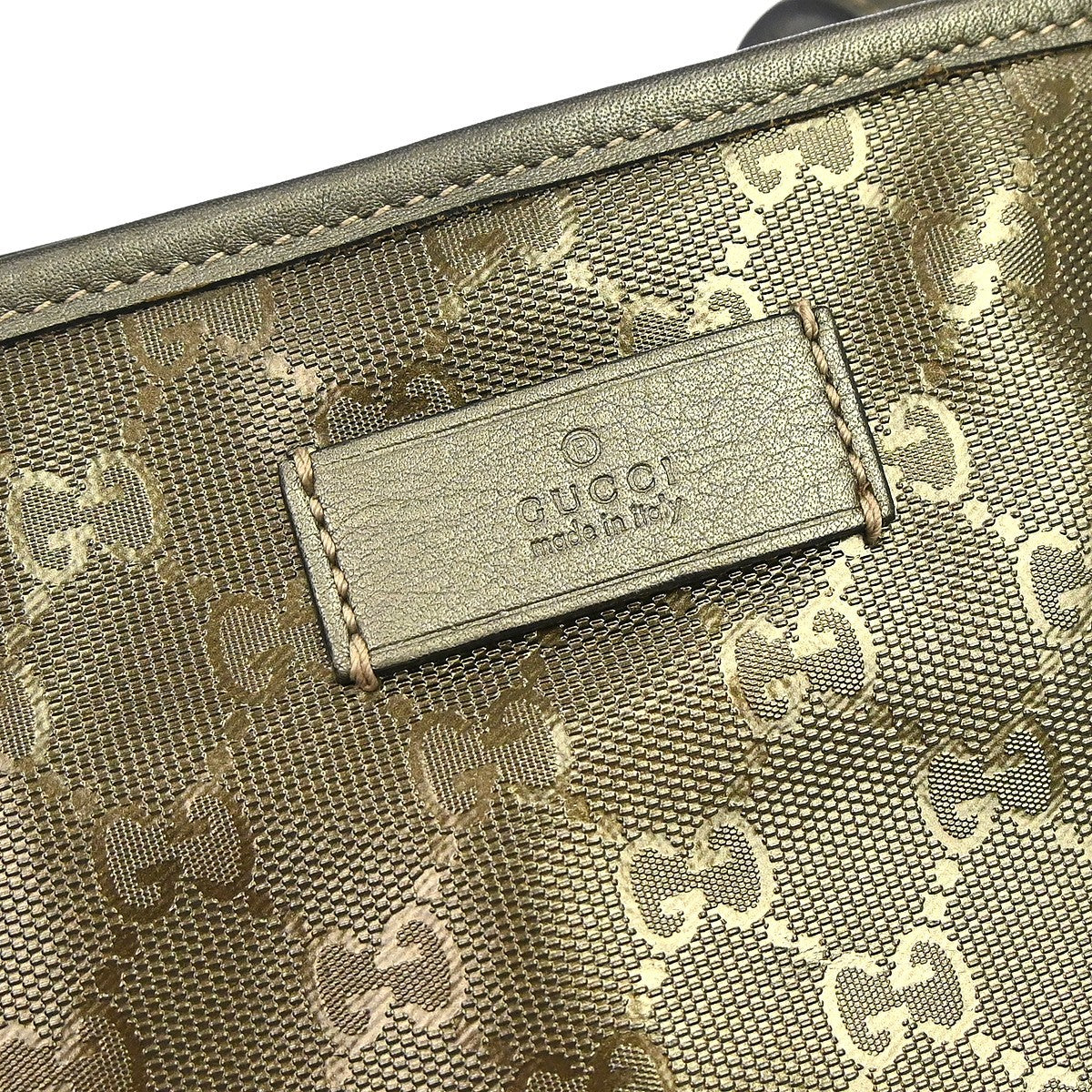 Gucci Plus Tote Gg Imprime Gold Canvas Tote Bag Bag (Pre-Owned)