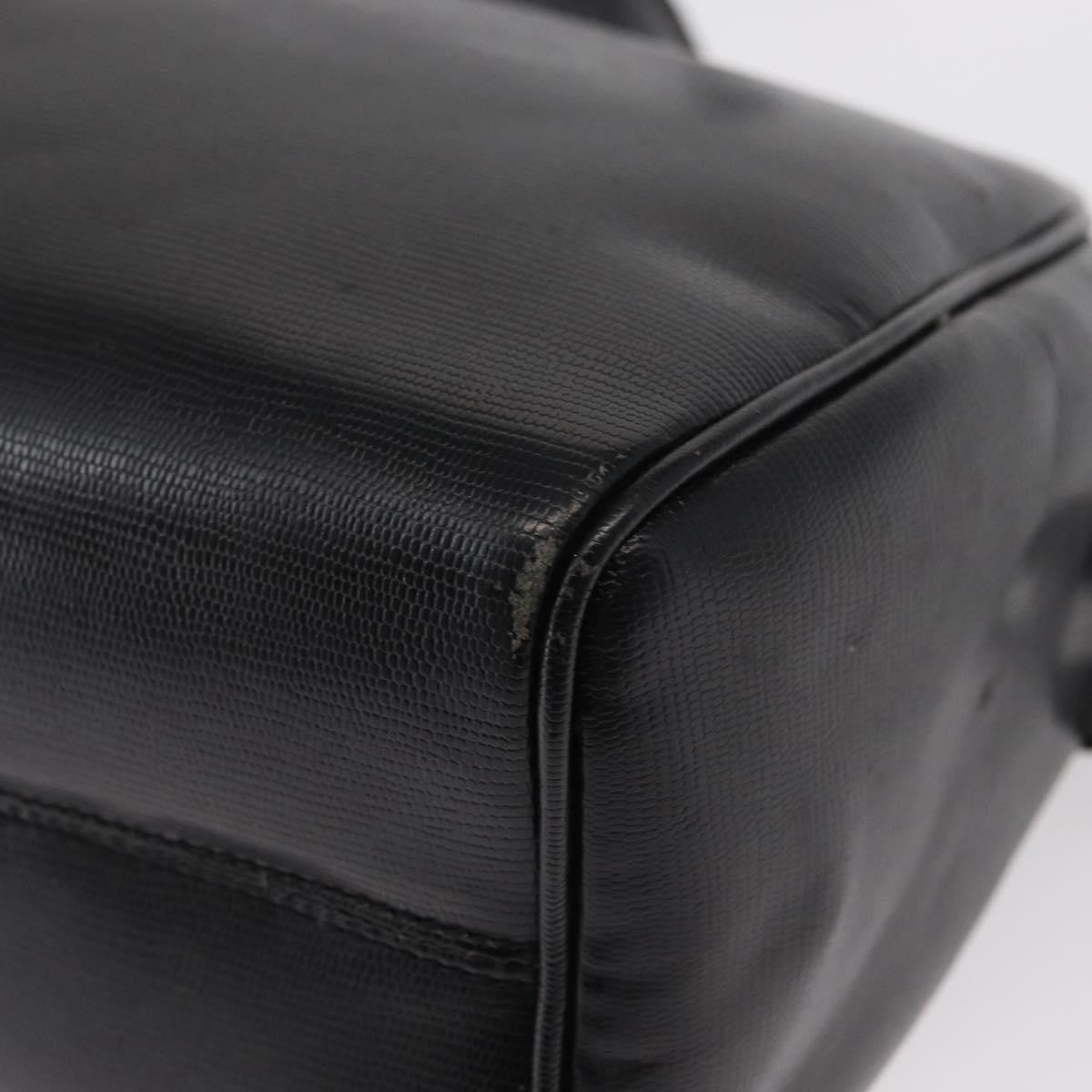 Celine Vintage Circle Logo Leather Black Leather Shoulder Bag Bag (Pre-Owned)