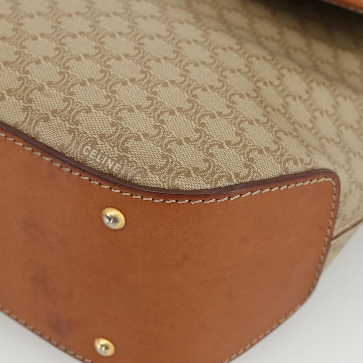 Celine Vintage Macadam Canvas And Leather Beige Canvas Handbag (Pre-Owned)