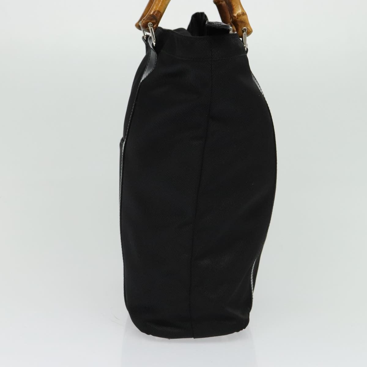 Gucci Vintage Bamboo Handle Tote Nylon Black Nylon Tote Bag Bag (Pre-Owned)