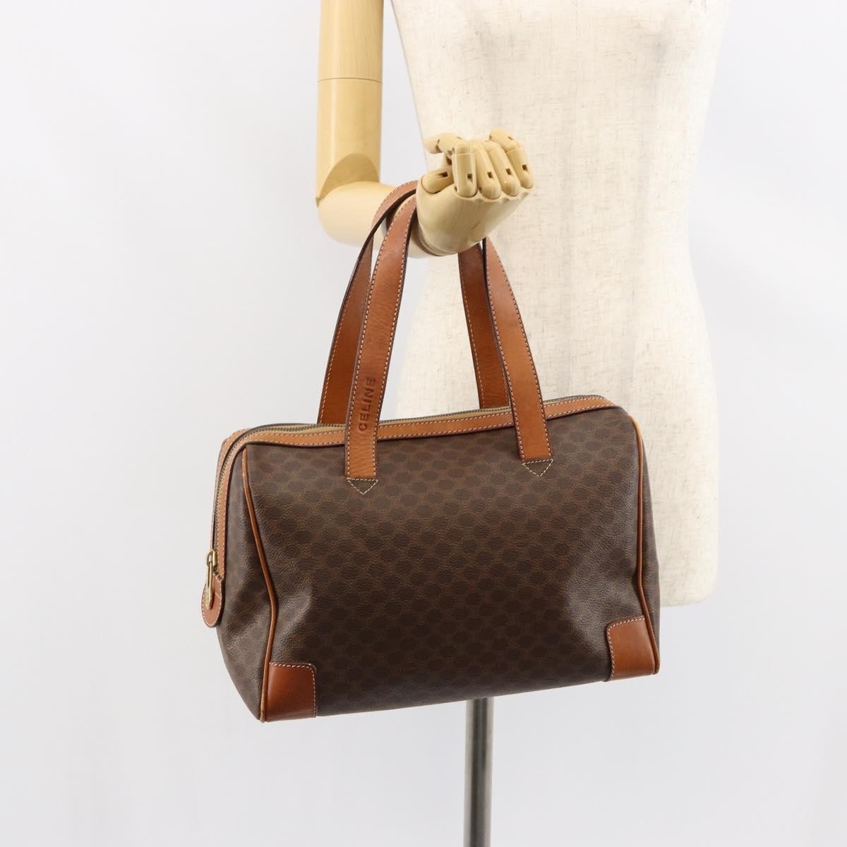 Celine Macadam Macadam With Leather Brown Canvas Shoulder Bag Bag (Pre-Owned)