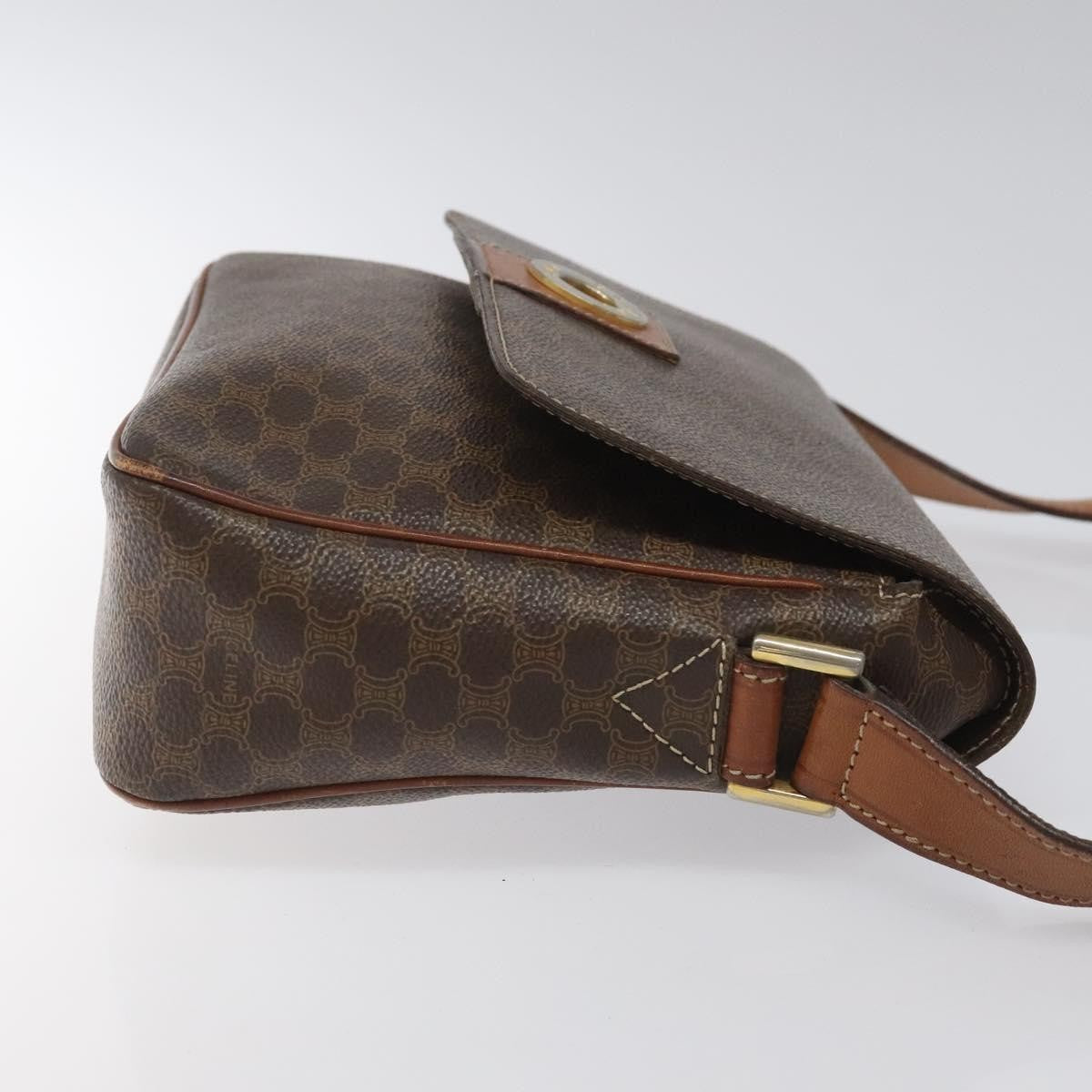 Celine Macadam Shoulder Canvas Brown Canvas Shoulder Bag Bag (Pre-Owned)