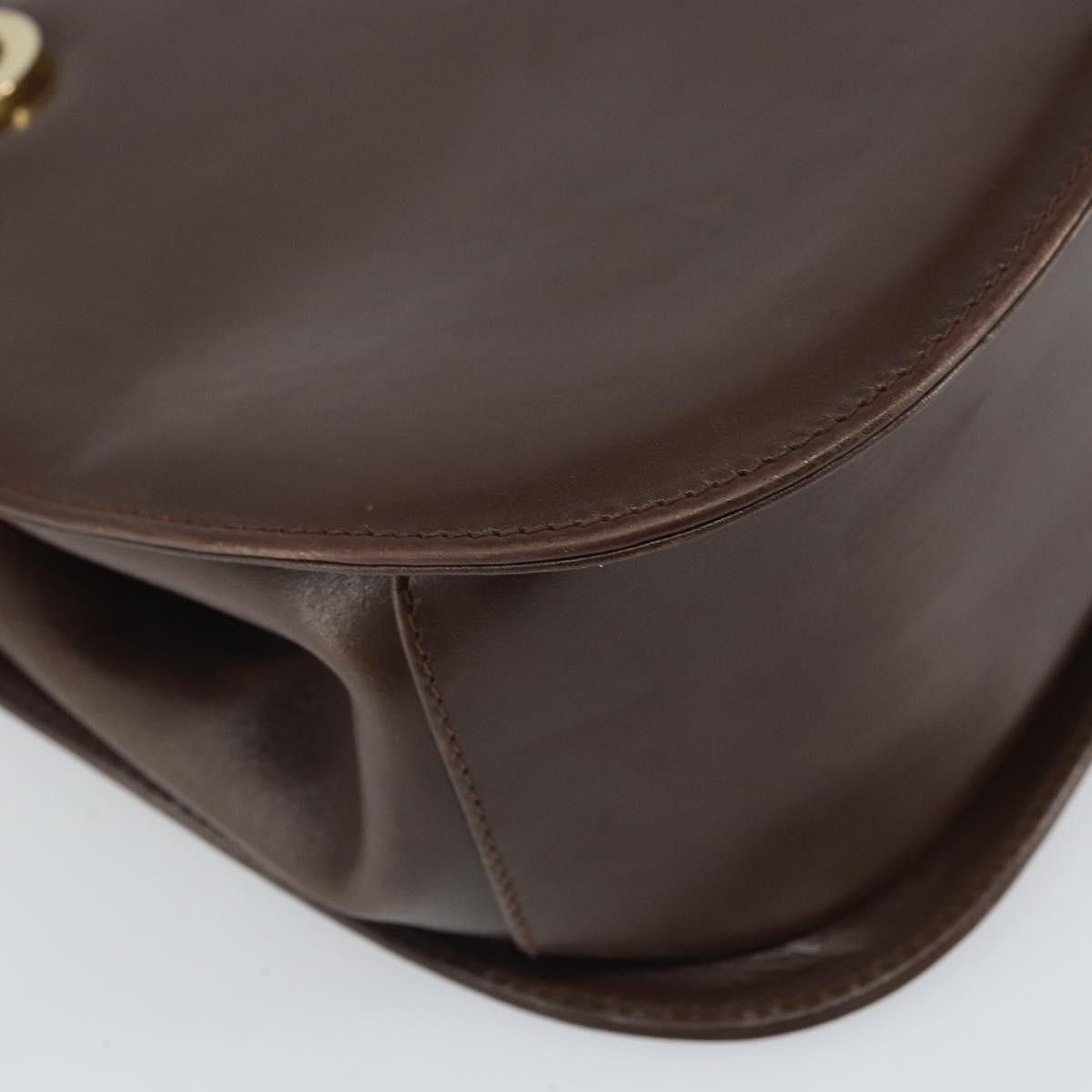 Salvatore Ferragamo Gancini Leather Brown Leather Handbag (Pre-Owned)