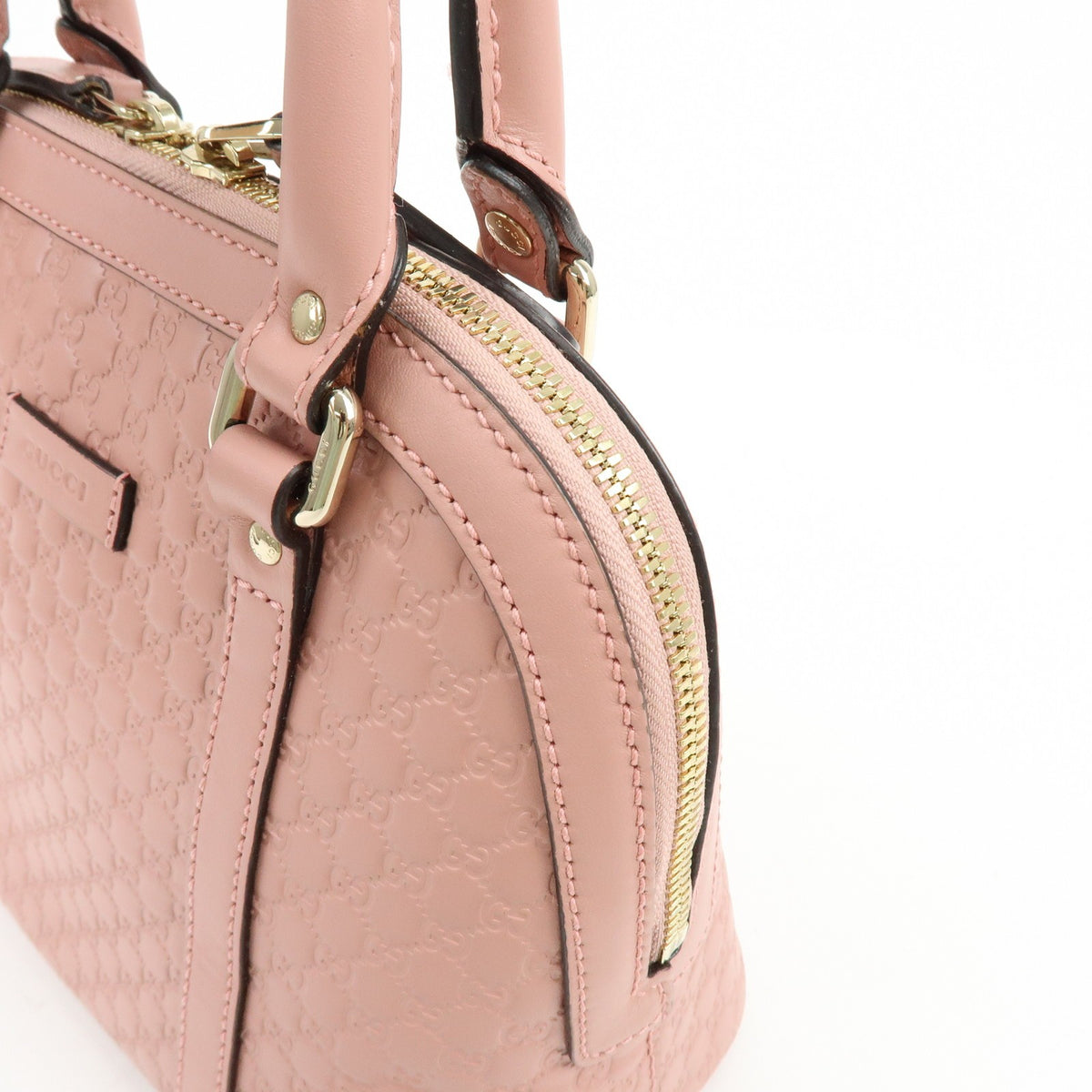 Gucci Gg Charm Convertible Dome Satchel Guccissima Leather Pink Leather Handbag (Pre-Owned)