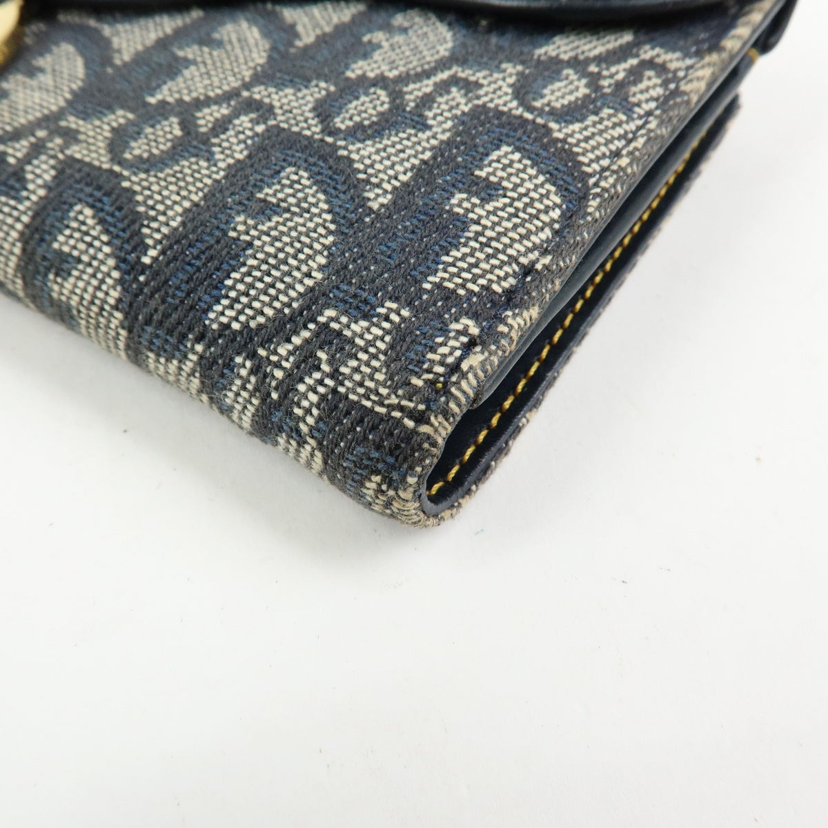 Christian Dior Saddle Lotus Oblique Canvas Navy Canvas Wallets Accessory (Pre-Owned)