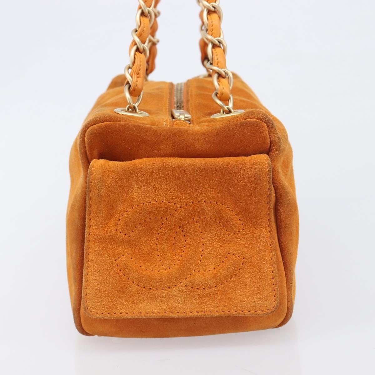 Chanel Coco Mark Suede Orange Suede Shoulder Bag Bag (Pre-Owned)
