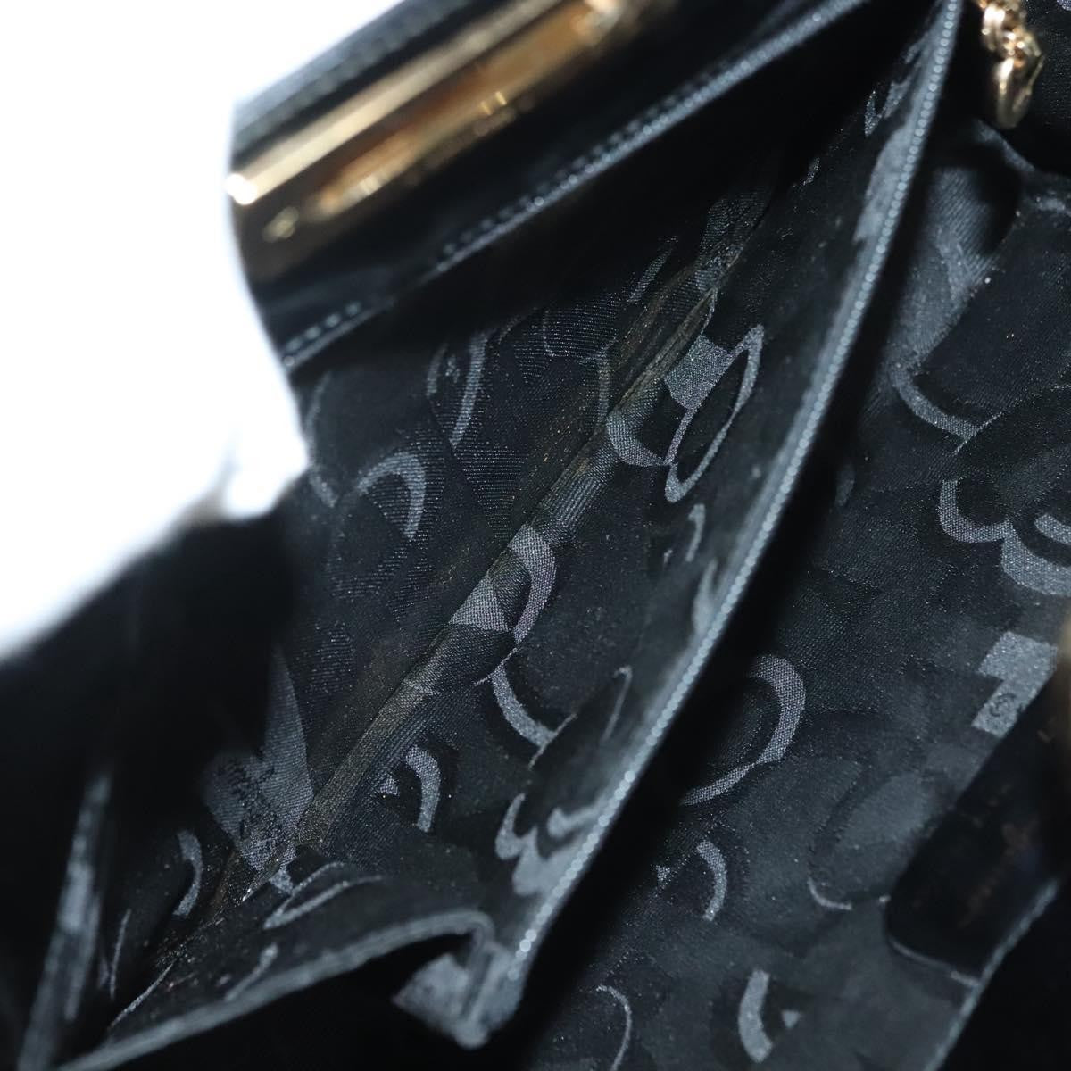 Salvatore Ferragamo Gancini Patent Leather Black Patent_Leather Shoulder Bag Bag (Pre-Owned)