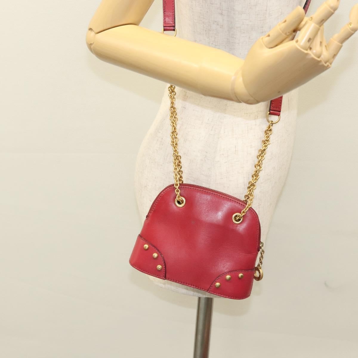 Celine Vintage Leather Red Leather Shoulder Bag Bag (Pre-Owned)