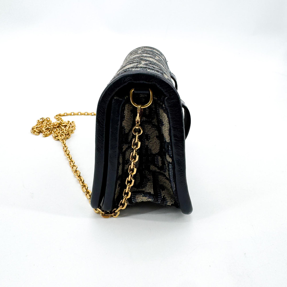 Christian Dior 30 Montaigne Nano Convertible Belt Oblique Canvas Navy Canvas Clutche & Pouche Bag (Pre-Owned)