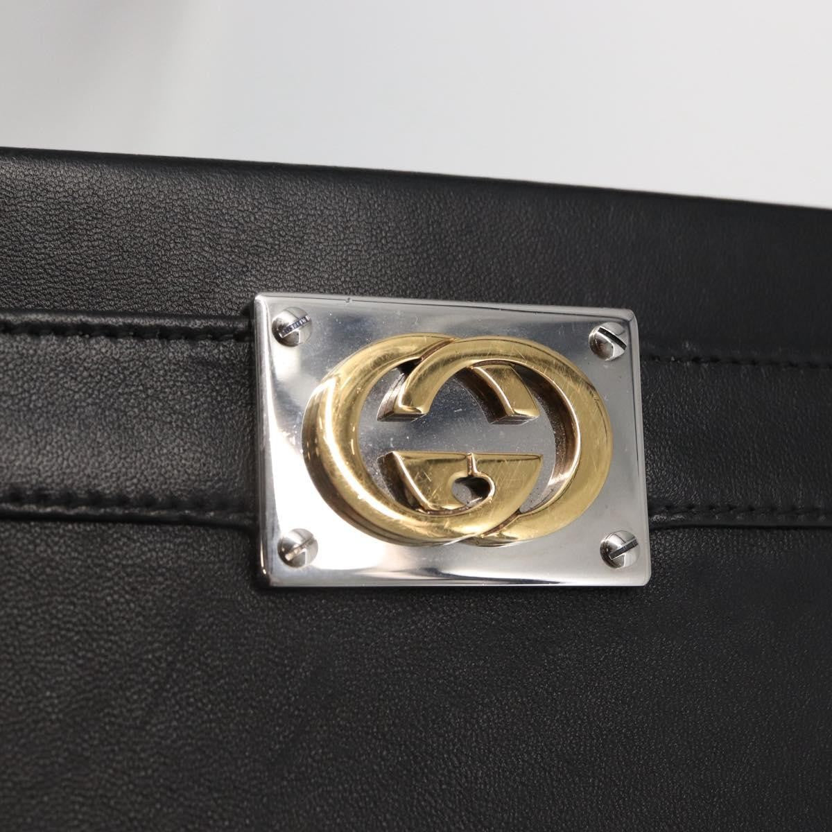 Gucci Linea Matisse Interlocking G Top Handle Tote Leather Black Leather Shoulder Bag Bag (Pre-Owned)