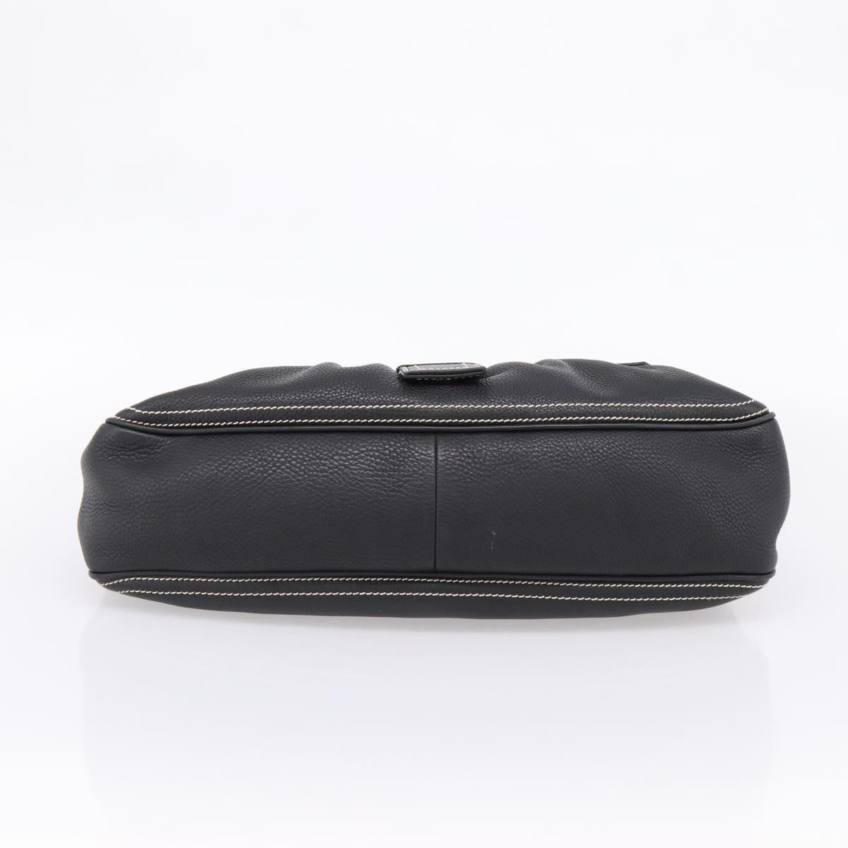 Celine Shoulder Leather Black Leather Shoulder Bag Bag (Pre-Owned)