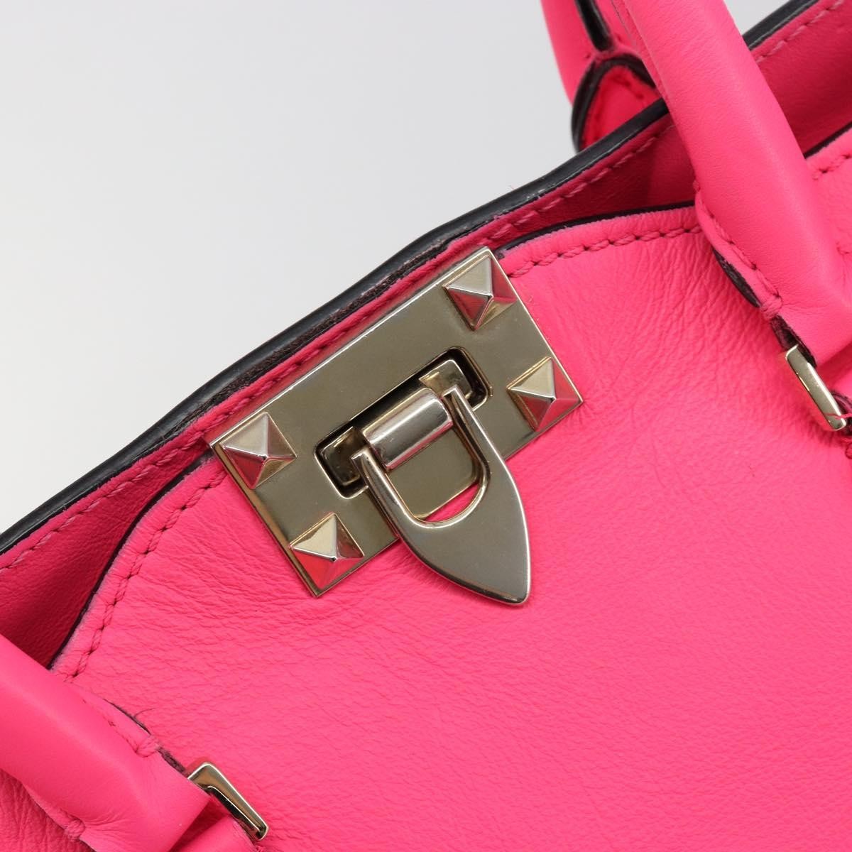 Valentino Garavani Rockstud Tote Soft Leather Pink Leather Tote Bag Bag (Pre-Owned)