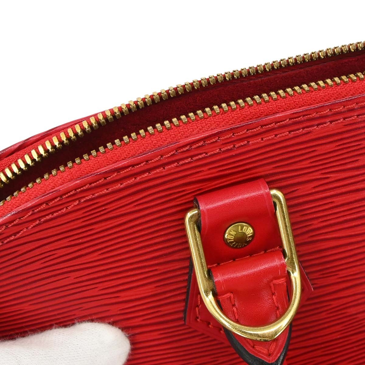 Louis Vuitton Alma Epi Leather Red Leather Handbag (Pre-Owned)